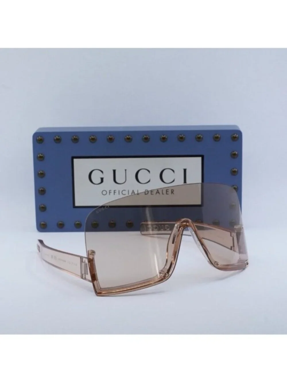 Gucci GG1631S 010 Shield Sunglasses - Nude\Pink